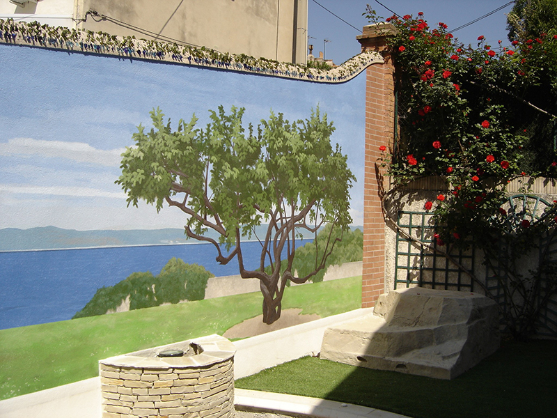 décor extérieur trompe l'oeil