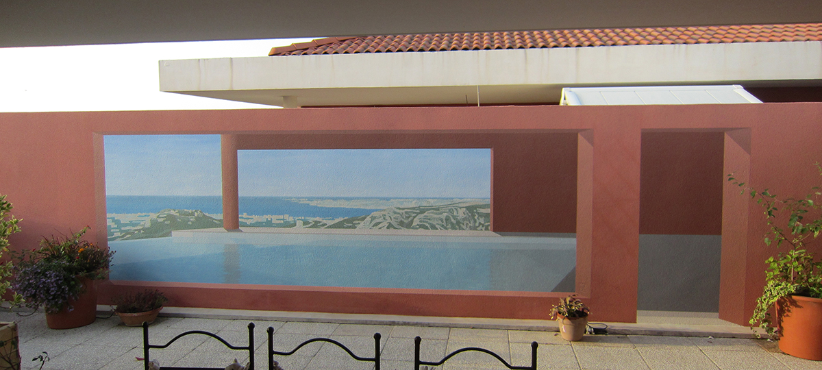 décor de fausse piscine