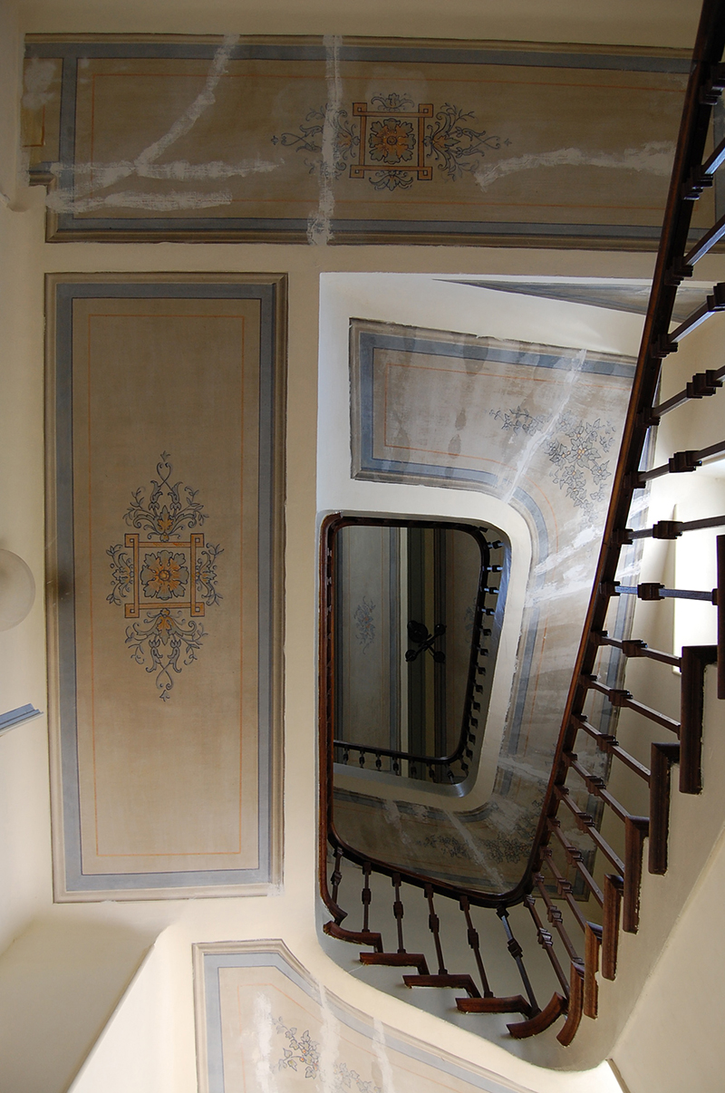 escalier chapelle en cours de restauration